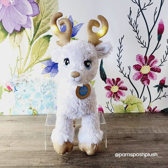 Build A Bear Gold Glisten Reindeer Merry Mission Light Up Antlers Collar 2016 - Picture 14 of 15